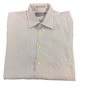 Forsyth of Canada Sz 16.5 34/35 Shirt Blue Luxury European Cotton Button Down